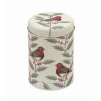 Holly & Robin Print Tin Caddy By Thornback & Peel